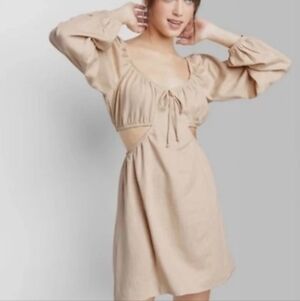 Wild Fable linen blend cutout mini dress